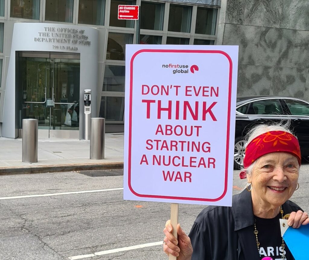 don't even think about starting a nuclear war sign