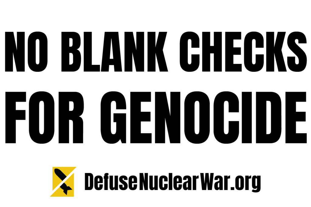 no blank checks for genocide png
