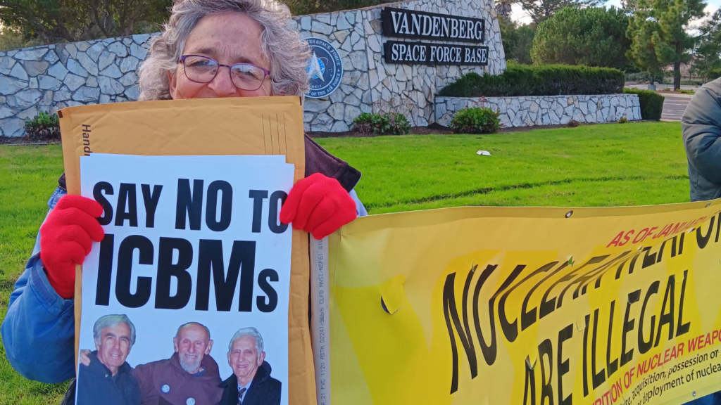 say no to ICBMs sign at Vandenberg